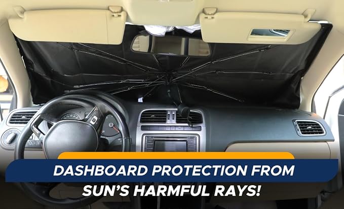 ECONOUR Car Windshield Sunshade Umbrella, Bendable Front Windshield Sun Shade for UV Protection & Interior Heat Reduction, Foldable Car Sunshade for Sedan & SUV - Image 5