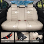 Car Seat Covers Full Set Fit For Toyota RAV4 Hybrid 2016-2026, Beige | Lumbar Support, Premium Faux Leather, Breathable, Anti-Slip, Airbag Compatible, Waterproof, Car Seat Protectors, 2 Row-5Seat - Image 4