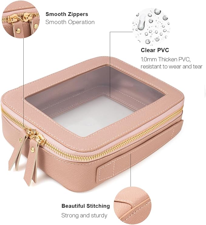 Clear American Mahjong Tile Bag, Makeup Bag Travel Cosmetic Organizer Case Waterproof Skincare Toiletry Bag with Zipper Portable Make Up Pouch Compact Car Organizer Bag for Essentials - Image 5