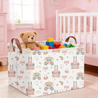 Rectangular Princess Castle Basket,Collapsible girl storage box,Pink Basket,Gift Organizer,Girl Room Decor,Books Box(Princess) - Image 5