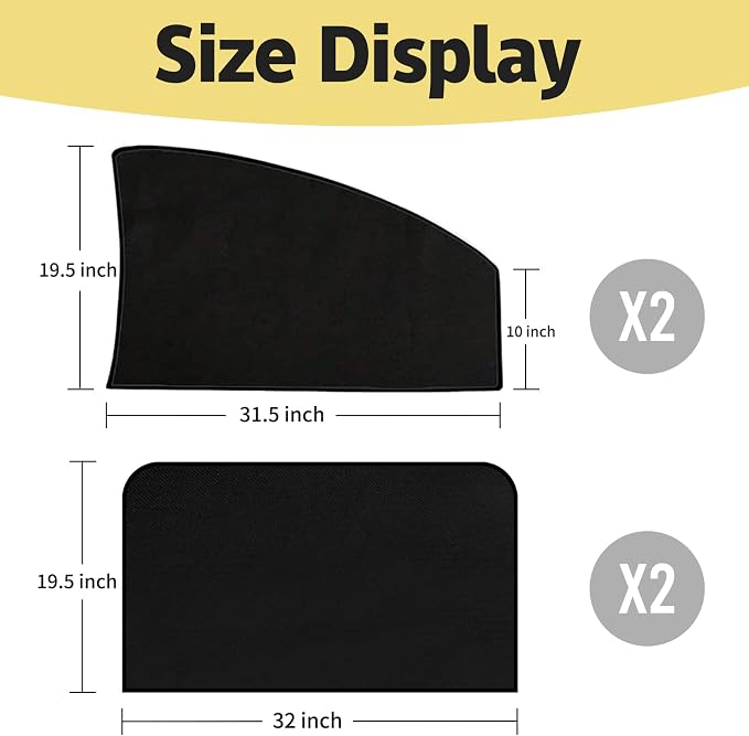 ZATOOTO Side Window Sun Shade, Silk for Long-Lasting Durability & Privacy | For Kids Sleeping, Sun Shades Keep Cooler, Fit Metal Surface Window Frame, Installs Easily and Fast,Do Not Use While Driving - Image 7