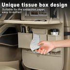 XDV Car Seat Organizers,Multi-functional Back Seat Protectors, Storage Pouches, and Tray Holders (for Cars, Kids, Seat Back and Rear Seats) (Plain Beige, 2 Pcs) - Image 7