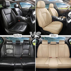 Car Seat Covers Full Set Custom Fit for Kia K5 2021-2026,Beige | Premium Faux Leather, Waterproof, Anti-Slip, Airbag Compatible, Breathable, Car Seat Protectors, 2 Rows 5 Seats - Image 5