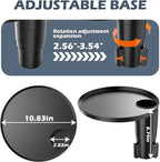 Car Tray, Height-Adjustable Car Food Tray & Cup Holder Table, 360° Rotating Car Desk for Laptop, Steering Wheel Tray, Car Accessories Universal for Most Vehicles - Image 5