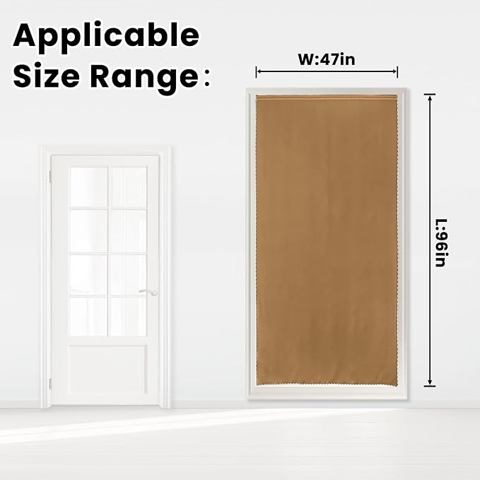 Self Adhesive Curtains, Stick Curtain Blackout Shades Window Cover Curtains for Living Room No Drilling, 47" W X 96" L, Brown, 1 Panel - Image 7