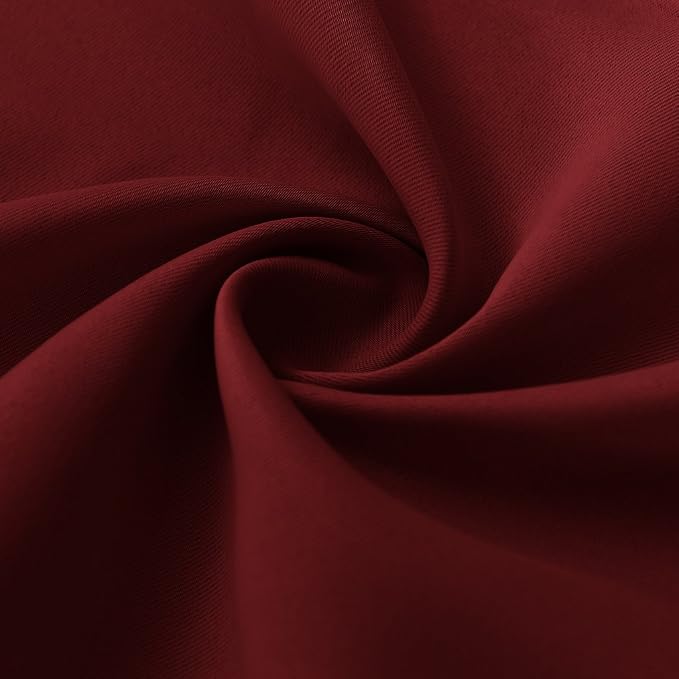 RYB HOME Blackout Curtains for Bedroom Living Room Nursery 63 inches Long | Thermal Insulated,Room Darkening,Privacy Protection,Rod Pocket,Drapes for Office Home Theater,W34 x L63,Burgundy Red,2 Panels - Image 2