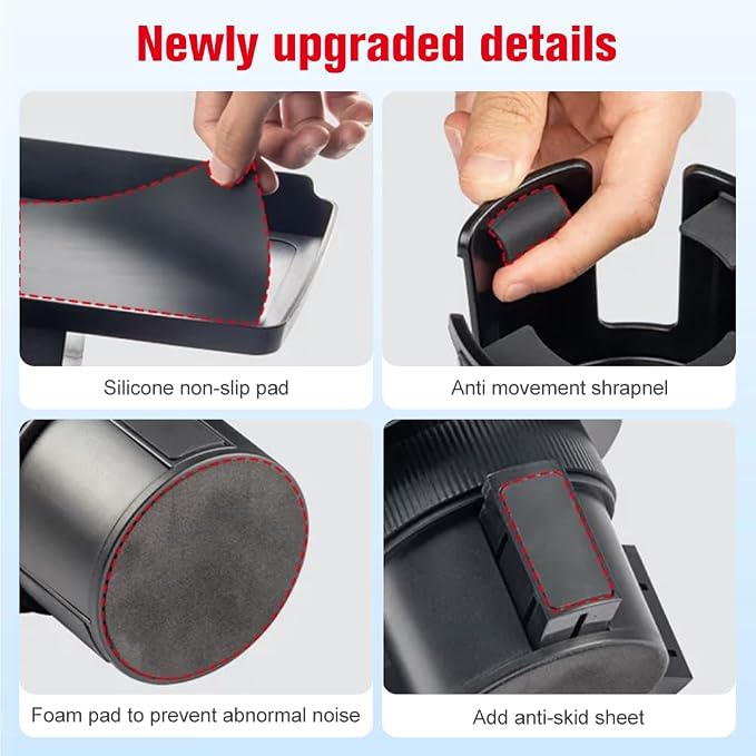 Car Cup Holder Tray，Automotive Cup Holder Expander for car，Large Drink Holder，10” Detachable Car Food Tray Table for Eating with Anti-Slip Base,Fit for Front & Back Seat - Image 6