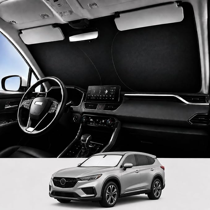 Proadsy Custom Fit 2019-2026 Acura RDX Windshield Sun Shade, Blocks Heat | 240T Heat Shield, Drops Temp 54°F, Blocks 99% UV, Prevents Dashboard Cracking, Summer Parking & Beach Trips, Easy Twist-Fold by Proadsy