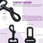 COOYOO Dog Seat Belt,3 Piece Set Retractable Dog Car Harness Adjustable for Vehicle Nylon Pet Safety Heavy Duty & Elastic - Image 6