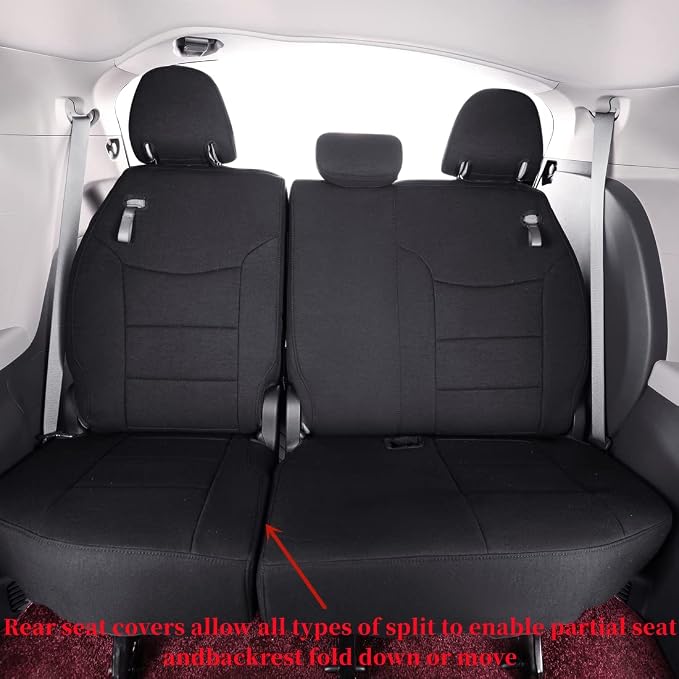 Sienna Seat Covers Custom Fit for 2021-2026 Toyota Sienna LE/XLE (8-Seater),2nd Row Bench w/Removable Seat,Breathable UV-Resistant Polyester Car Seat Protector (Full Set,Black) - Image 3