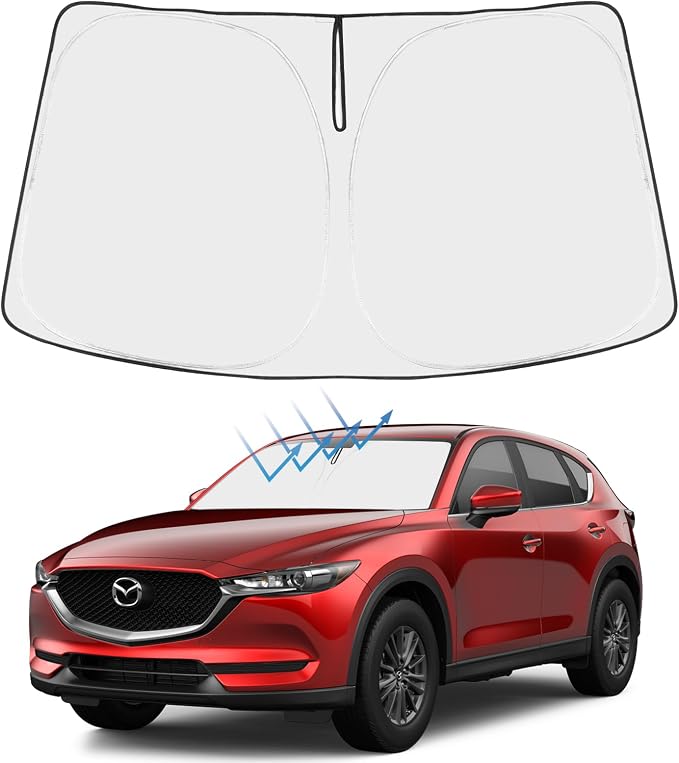 Proadsy Custom Fit Car Windshield Sun Shade for 2020-2026 Mazda CX-30 CX-30 | 240T Heat Shield, Drops Temp 54°F, Blocks 99% UV, Prevents Dashboard Cracking, Summer Parking & Beach Trips, Easy Twist-Fold by Proadsy