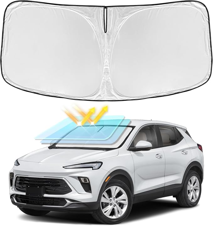 for Buick Encore GX 2020-2026 Windshield Sun Shade 4 Layers Car Sunshades | Front Windows Shade Cover Custom Fit for Encore Sun Visor 250T Retractable Shade Blocks UV Rays Car Accessories by ZOIBVCARSUNSHADE