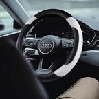 Leather Car Steering Wheel Cover, Universal Fit for Most Cars, White | Microfiber Leather,Non-Slip Breathable Auto Steering Wheel Protector - Image 2