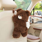 Tissue Box Cover Plush Tissue Box Holder for Car, Home, Decorative Holder/Organizer for Bathroom Vanity Countertop, Nightstands, Office Desk- Deep Brown Bear by seemehappy