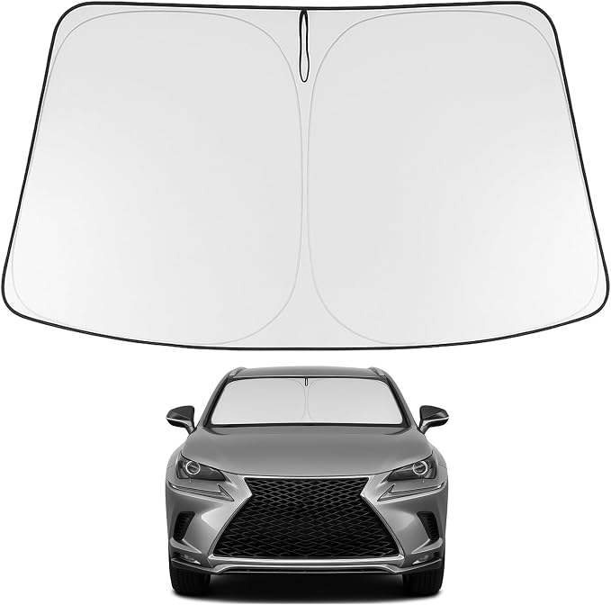Proadsy Custom Fit 2015-2021 Lexus NX Windshield Sun Shade, Blocks Heat | 240T Heat Shield, Drops Temp 54°F, Blocks 99% UV, Prevents Dashboard Cracking, Summer Parking & Beach Trips, Easy Twist-Fold by Proadsy