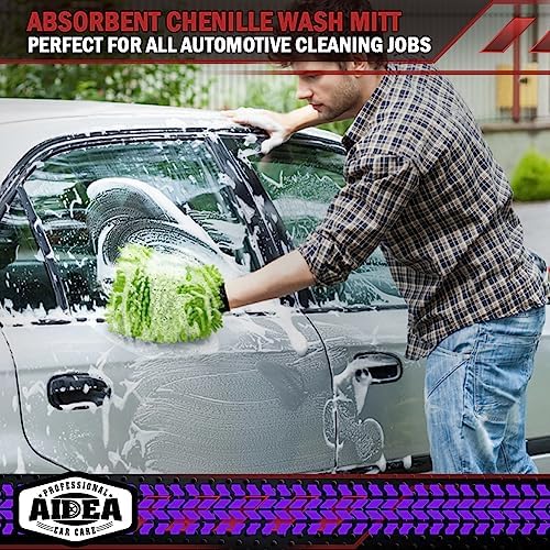 AIDEA Car Wash Mitt Microfiber, 4PK,Car Wash Brush, Green 8''X12'' - Image 6