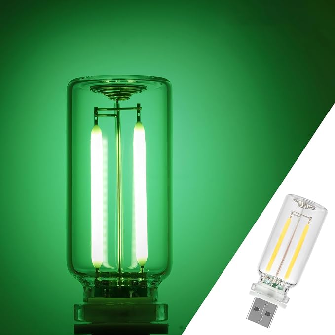 1 Pack Car LED Lights Interior, USB Light for Car Decor & Bedroom, Touch Dimmable Ambient Lighting, Mini Glass Bottle Night Light for Camping Gifts-Green by Unknown