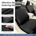 Car Seat Cover, Elastic Waterproof Dustproof Vehicle Front Seat Protector, Scratch Proof Automotive Interior Front Chair Cover Accessories, Universal Fit (Black) - Image 3