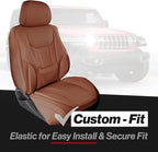 Coverland Custom SUV Car Seat Covers for 2016-2026 Subaru Crosstrek | Premium Waterproof Faux Leather Non-Slip Memory Foam Airbag Compatible Custom Fit Interior Protector [Front Seat-Camel Brown] - Image 2