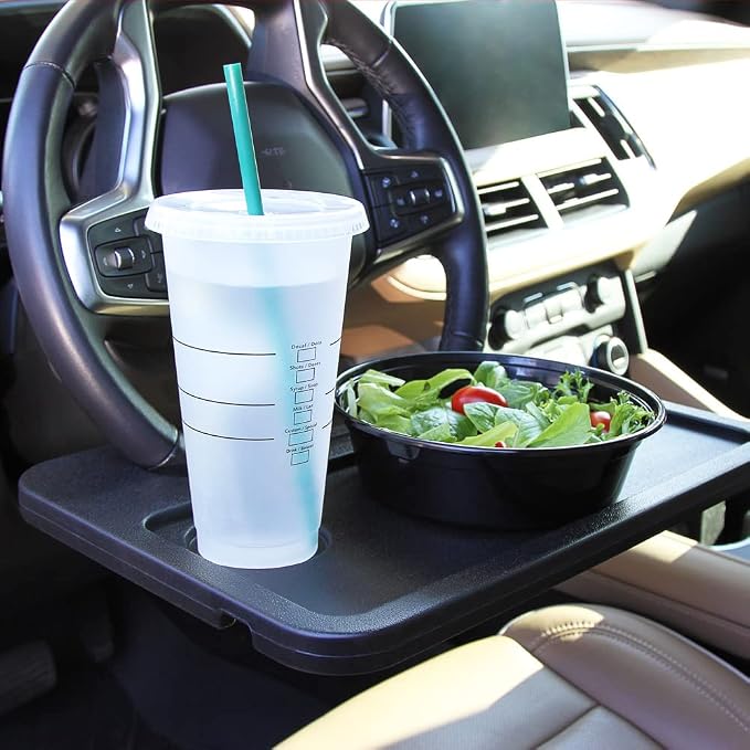 Limitless RoadWarrior Double-Sided 2-in-1 Car Food Tray and Steering Wheel Desk for Laptops, Tablets, Writing, and Dining (Black) - Image 5