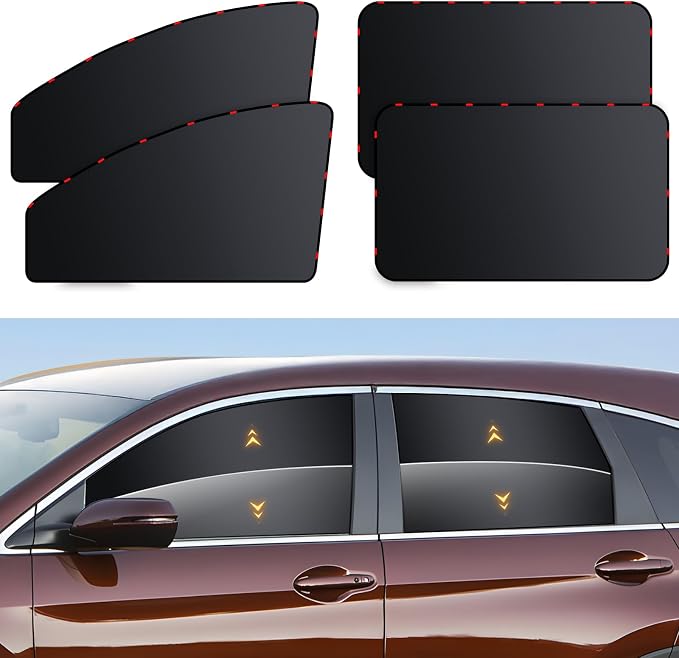 ZATOOTO Magnetic Car Window Shades 4 Pack, Car Window Curtains for Camping | Full Blackout for Privacy, 99% UV‑Block, Heat Insulation, Breastfeeding, Napping, Camping, and Travel, Metal Frame Fit - Image 7