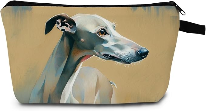 Greyhound Dog Print Women Makeup Bag Travel Cosmetic Organizer Bag Small Zipper Toiletry Bag A Gift for Animal Lovers by Unknown
