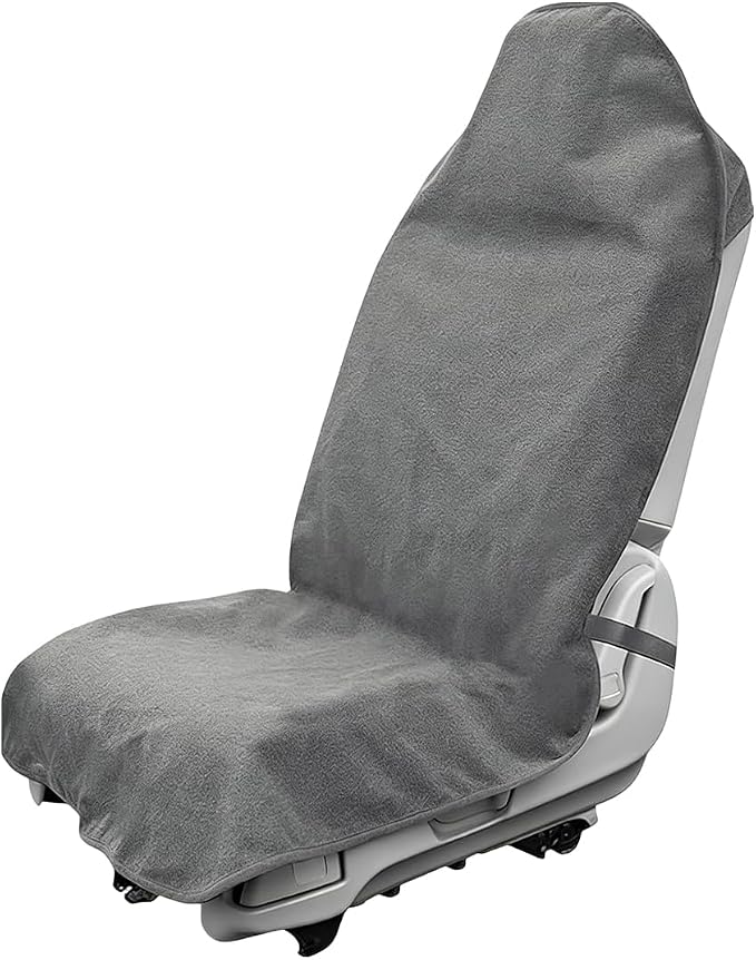 Car Towel Seat Cover, Waterproof Non-Slip Automotive Towel Protective Cover, Sweat-Proof Machine Washable Removable Carseat Vehicle Front Seat Mat Protector, Universal Fit (Gray) by Unknown