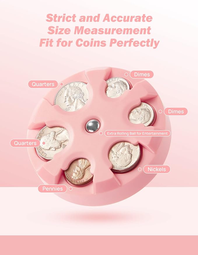 JOYTUTUS Coin Holder, Portable Coin Change Organizer, Universal Coin Storage Coin Holder for Car, Wallets, Pockets (Pink) - Image 2