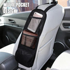 Car Seat Side Storage Pocket, Car Seat Organizer Hanging Bag (1, Black-1) - Image 3
