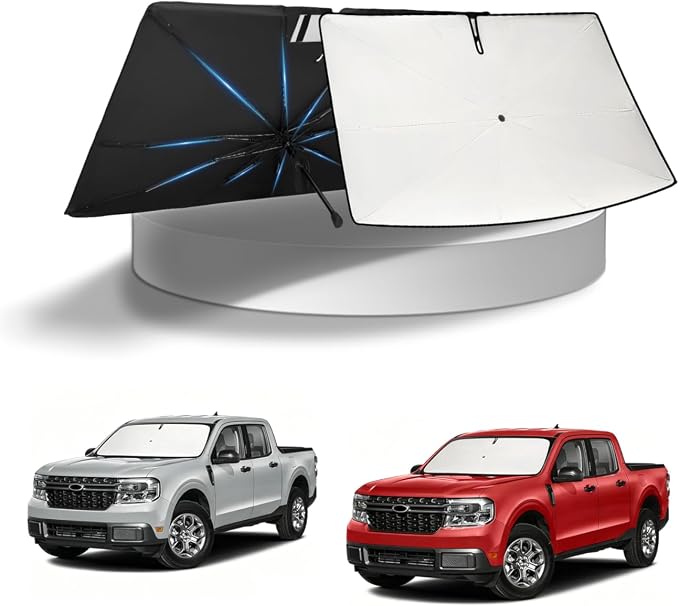KUST Sun Shade Umbrella for Ford Maverick 2022-2026 | Custom Fit Windshield Sunshade | Foldable Sunshade with Bendable Handle | Blocks Heat & UV Rays Keep Car Cool Sunshield by KUST