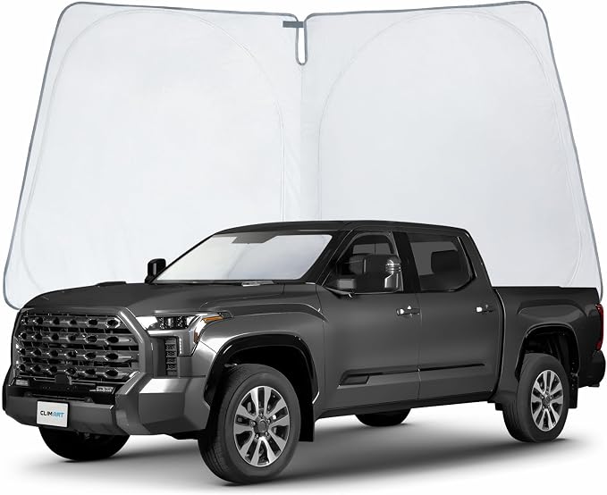 CLIM ART Windshield Sun Shade for Toyota Tundra 2022-2026, Custom-Fit Foldable Car Sunshade, Vehicle Sun Protector, Front Auto Windshield Cover, Car Accessories - WS2010 by CLIMART