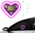 Car Window Wireless LED Ambient Light Solar Powered Love Heart Shaped Neon Lamp for Night Driving Interior Decor Accessories Romantic Gift for Women Girl Couples-Pink by GCZCC