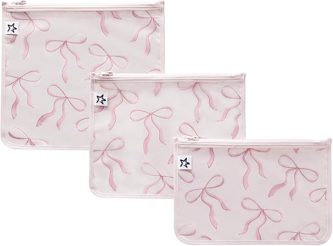 Tiny Twinkle Diaper Bag Organizing Pouches|3 Pack Mess-Proof Clear Front Travel Organizer Bags&TSA Approved Toiletry Bag Set for Baby and Mom Essentials by TinyTwinkle