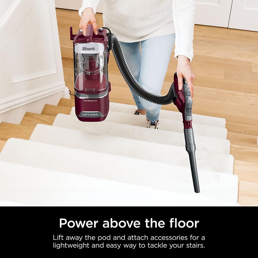 Shark Detect Lift-Away Corded Vacuum, Brushroll, Burgundy, LA492 - Image 4