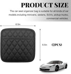 2 PCS Car Side Pocket Organizer, Leather Adhesive Auto Side Seat Back Storage Pocket, Waterproof Phone Document Sunglasses Holder Vehicle Gap Filler Pouch, Car Accessories (Medium) - Image 2