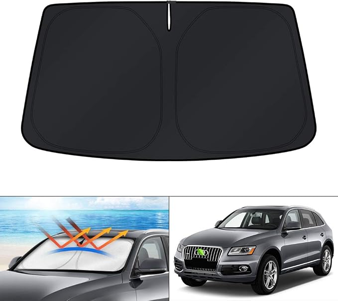 KUST Windshield Sun Shade for 2009-2017 Audi Q5/2014-2017 Audi SQ5 Accessories Custom Fit Sunshade Sun Visor Protector Foldable Blocks UV Rays Keep Your Car Cooler by KUST