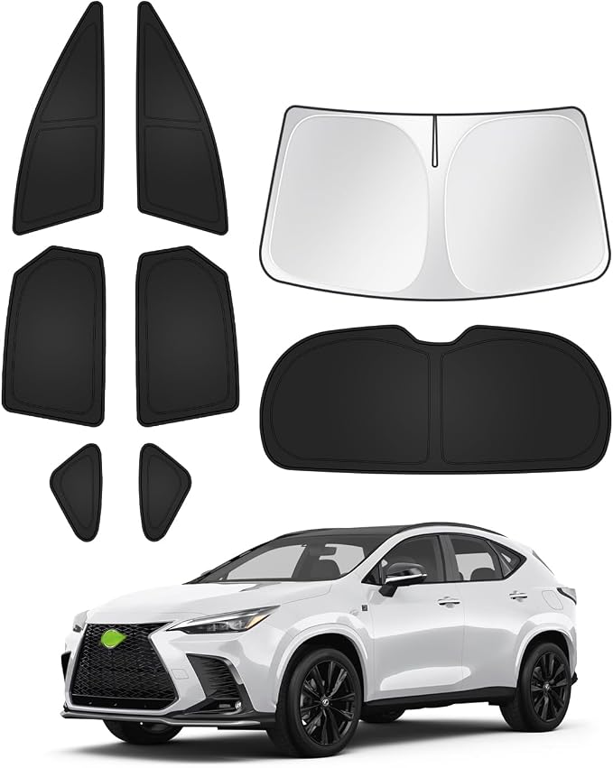 Canvcle Sunshades for Lexus NX 2022-2025 2026 Accessories Windshield Sun Shade Side Rear Window Shade Cover Sun Visor Shield Privacy Protection Keep Vehicle Cool Black 8PCS by Canvcle
