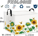 FXOLCSHE Rectangular Sunflower basket,Waterproof Canvas kids Laundry Nursery Hamper,Storage Baskets for Bedroom,Yellow Hamper,Gift Basketsr(Sunflower) - Image 7