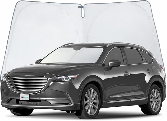 CLIM ART Windshield Sun Shade for Mazda CX-9 2016-2023, Custom-Fit Foldable Car Sunshade, Vehicle Sun Protector, Front Auto Windshield Cover, Car Accessories - WS4012 by CLIMART