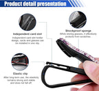 2PCS Bling Sunglasses Holder for Car, Fashion Crystal Rhinestone Sun Visor Glasses Holder with Ticket Card Clip, Eyeglasses Mount Car Sunglasses Clip, Auto Visor Glasses Clip for Women Girls (Purple) - Image 4