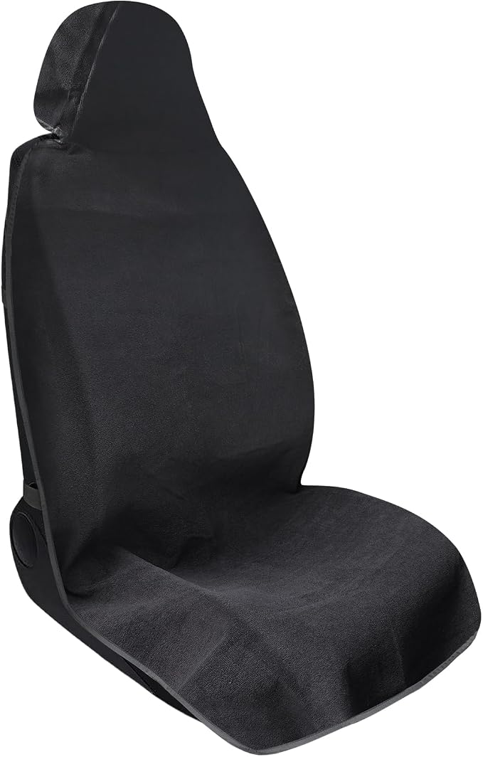 Waterproof Sweating Car Towel Seat Cover for Gym Workout, Running | Swimming, Beach and Hiking, Universal Fit Non-Slip Towel Bucket Seat Protector for Cars SUV Trucks (Black) by nomiou