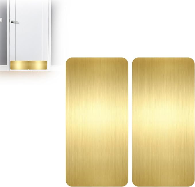 Dog Door Protector from Scratching, Steel Guard, Brushed Gold 8"x16" | Prevents Claw Marks & Scuffs, Smooth Rounded Corners, Self-Adhesive Install, Anti-Scratch Kick Plate, 2 Pcs - Image 7