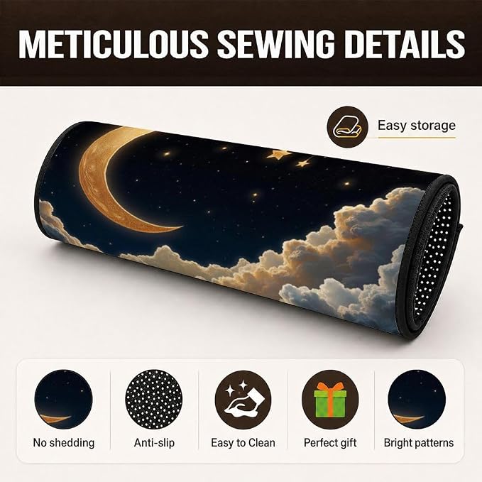 Car Trunk Mat for SUV, 31"x47" Cloud Moon Night Cargo Liner Protector | All Weather Universal Cargo Liners for Dogs, Car Accessory for SUVs/Sedan/Wagons, Durable Non-Slip Washable Rear Cargo Mat - Image 3