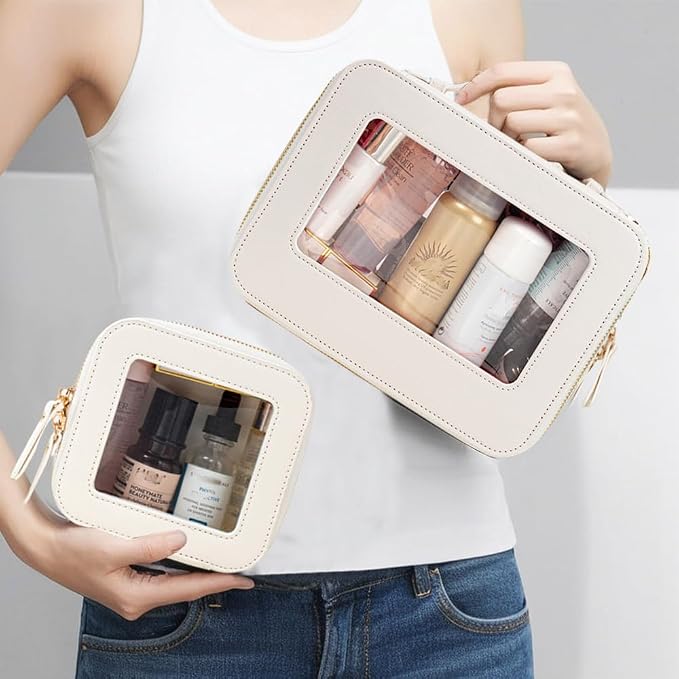 Clear Makeup Bag Small, TSA Approved Portable Toiletry Bag with Zipper Cosmetic Travel Bag Makeup Organizer Case Mini Makeup Pouch for Purse Car Organizer Bag for Women Men - Image 2