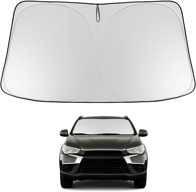 Proadsy Custom Fit 2011-2026 Mitsubishi Outlander Sport Windshield Sunshade | 240T Heat Shield, Drops Temp 54°F, Blocks 99% UV, Prevents Dashboard Cracking, Summer Parking & Beach Trips, Easy Twist-Fold by Proadsy