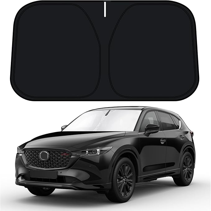 D-Lumina Windshield Sun Shade for Mazda CX-5 2017-2025 CX5 Accessories, Front Window Sunshade Sun Visor Protector Block UV Rays Heat, Foldable 2 Layers 210T Material by D-Lumina