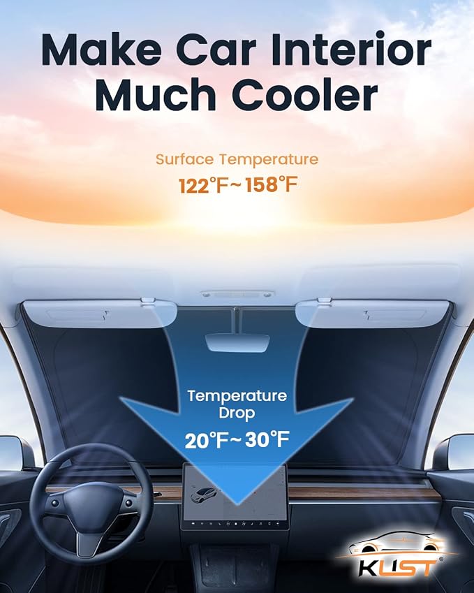 KUST Windshield Shade Custom Fit for Nissan Frontier 2022 2023 2024 2025 2026 Car Accessories Sun Shade Front Windshield Sun Visor Foldable Thicker 5-Layer Block Sun UV Rays - Image 5