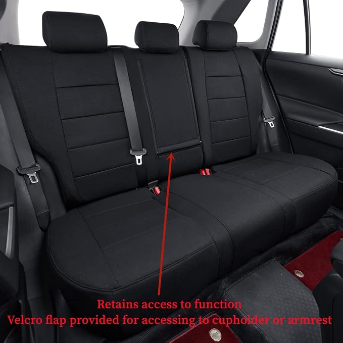 coverdream Customized Car Seat Covers Fit for 2020 2021 2022 Toyota Corolla Hybrid LE &2023-2025 Corolla Hybrid XLE,Fully Covered,Airbag Compatible Polyester Seat Protector(Full Set,Black) - Image 4