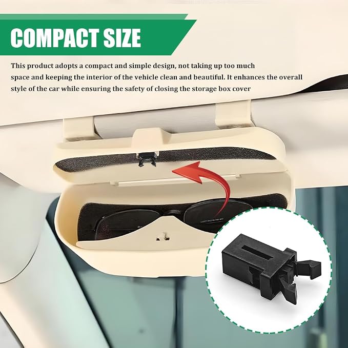 2PCS Sunglasses Glasses Holder Catch Latch, Car Sunglass Holder, Storage Box Lid Switch Overhead Console Roof Clip, Car Accessories Self Locking Switch Replacement for Most Car (2PCS) - Image 5