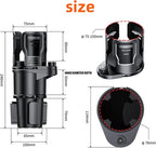 2-in-1 Adjustable Car Cup Holder Expander & Organizer – Dual Automotive Drink Holder for Bottles, Snacks, Phones – Fits Most Vehicles (3.0"-5.9" Diameter, 20 oz Capacity, Non-Slip Base) Black - Image 6